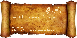 Gellén Ambrózia névjegykártya